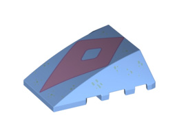 Wedge 4 x 4 No Studs with Metallic Blue Spots and Pink Diamond Pattern (Bruni): {умерено син}