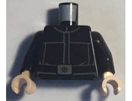 Torso SW Imperial Crew Uniform Jumpsuit, Wide Belt, and Large Silver Buckle Pattern / Black Arms / Light Nougat Hands: {черен}
