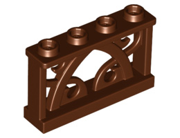 Железна ограда 1X4x2 с 4 стъда: {червеникаво-кафяв}