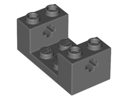 Колесен носач 2X4X1 1/3 с кръстат отвор : {тъмно каменно сив}