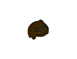 Minifigure, Hair Short with 2 Locks on Left Side: {тъмно кафяв}
