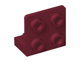 Ъглова плочка 1X2 / 2X2 долна: {нов тъмно червен}