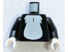 Torso White Chest Fur Pattern / Black Arms / White Hands: {черен}
