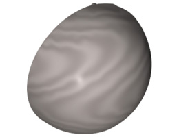 Cylinder Hemisphere 2 x 2 with Cutout: {сребърно метален}