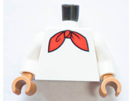 Torso Red Neckerchief Pattern / White Arms / Medium Nougat Hands: {бял}