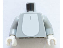 Torso White Chest Fur and Tail Pattern / Light Bluish Gray Arms / White Hands: {умерено каменно сив}