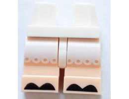 Hips and Light Nougat Medium Legs with Black Hooves and White Frills Pattern: {бял}
