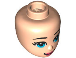 Mini Doll, Head Friends with Black Eyebrows, Bright Light Blue Eyes, Coral Lips and Closed Mouth Pattern: {светло нуга}