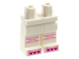 Hips and Legs with Bright Pink Knee Wrappings and Toes, Magenta Hearts on Toes Pattern: {бял}