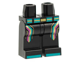 Hips and Legs with Dark Turquoise and Gold Belt, Magenta, Gold, and Dark Turquoise Stripes, Dark Turquoise Toes Pattern: {черен}