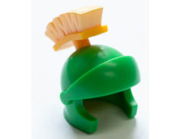 Minifigure, Headgear Helmet Roman Soldier with Broom Plume: {ярко зелен}