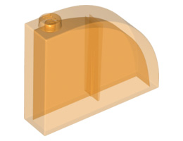 Тухличка 1X4X3 с външна полу дъга No. 1: {прозрачно ярко оранжев}