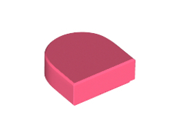 Плоска плочка 1X1, 1/2 кръг: {пъстро коралов}