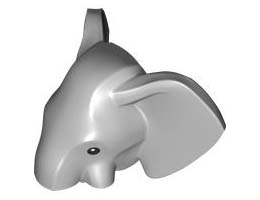 ELEPHANT NO. 7, HEAD, NO. 1: {умерено каменно сив}