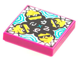 Tile 2 x 2 with Groove with BeatBit Album Cover - Kaleidoscope Guys Pattern: {ярко червеникаво-виолетов}
