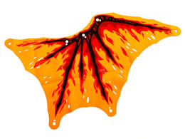 Cloth Wing Dragon Right, Black Bones, Red and Dark Red Flames Pattern: {ярко оранжев}