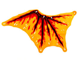 Cloth Wing Dragon Left, Black Bones, Red and Dark Red Flames Pattern: {ярко оранжев}