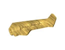 WING 6X3, W/ CROSS HOLE: {топло златист}