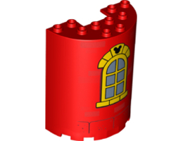 WALL ELEMENT ROUND, 3X6X6, NO. 3: {ярко червен}