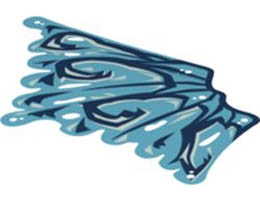 Cloth Wing Dragon Left, Medium Azure and Tattered with Dark Blue Veins Pattern: {бял}