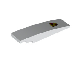 Slope, Curved 8 x 2 with Porsche Logo Pattern: {бял}