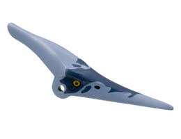 Dinosaur Head Pteranodon with Yellow Eyes and Dark Blue Marks Around Eyes and Head Pattern: {пясъчно син}