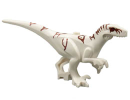 Dinosaur Body Atrociraptor with Reddish Brown Stripes, Red Eyes Pattern: {бял}
