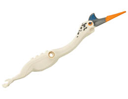 Dinosaur Body Quetzalcoatlus, 8 Studs, 2 Ratchet Joints with Orange Beak and Dark Bluish Gray Markings Pattern: {бял}