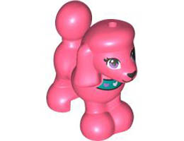 DOG, POODLE, W/ 1.5 HOLE, NO. 6: {пъстро коралов}