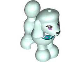 DOG, POODLE, W/ 1.5 HOLE, NO. 8: {аквамарин}