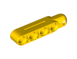Technic, Steering Arm 5 x 1 with Tow Ball Socket Rounded, Chamfered (Type 2): {ярко жълт}