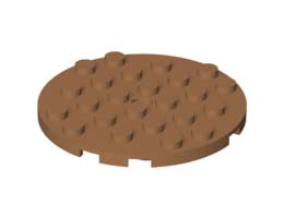 Кръгла плочка 6X6 с отвор за щракалка: {умерен нуга}