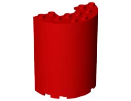 Стенен елемент объл 3X6X6: {ярко червен}