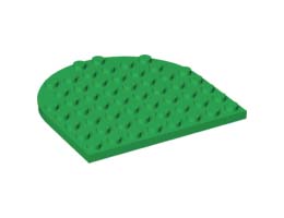 Плочка 8X8, 1/2 кръгла: {тъмно зелен}