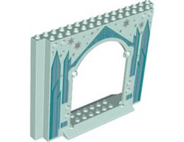 Panel 4 x 16 x 10 with Metallic Light Blue Ice Crystals and Silver Stars Pattern: {аквамарин}
