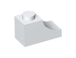 BRICK 1X2, OUTSIDE HALF ARCH, NO. 1: {бял}