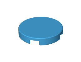 Плоска плочка 2X2, кръгла: {тъмно небесносин}