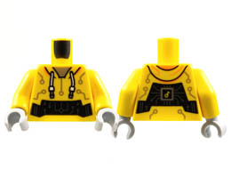Torso Hoodie, Silver Neck and Circuitry Pattern / Yellow Arms / Light Bluish Gray Hands: {ярко жълт}