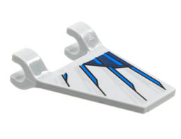 Flag 2 x 2 Trapezoid with Blue, Dark Blue, and Silver Mechanical Wing Pattern on Both Sides: {умерено каменно сив}
