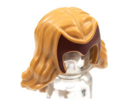 Minifigure, Hair Female Long Wavy with Dark Red Tiara Pattern (Scarlet Witch): {умерен нуга}