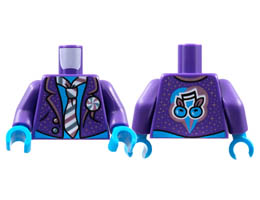 Torso Suit Jacket, Metallic Pink Trim, Speckles, Dark Azure Chest, Metallic Light Blue and Metallic Pink Tie Pattern / Dark Purple Arms / Dark Azure Hands : {светло виолетов}