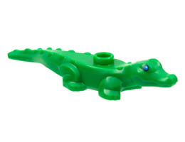 Alligator / Crocodile Baby Hatchling with Blue Eyes Pattern: {тъмно зелен}