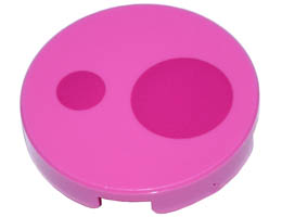 Tile, Round 2 x 2 with Bottom Stud Holder with 2 Magenta Circles Pattern (Super Mario Birdo Cheek): {ярко пурпурен}