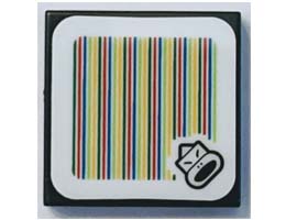 FLAT TILE 2X2, W/ STICKER NO. 117: {черен}