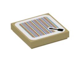 FLAT TILE 2X2, W/ STICKER NO. 126: {тухлено жълт}