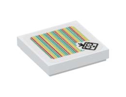 FLAT TILE 2X2, W/ STICKER NO. 120: {бял}