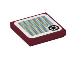 FLAT TILE 2X2, W/ STICKER NO. 122: {нов тъмно червен}