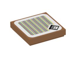FLAT TILE 2X2, W/ STICKER NO. 131: {умерен нуга}