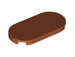 Плоска плочка 2X4 заоблена No. 1: {тъмно оранжев}