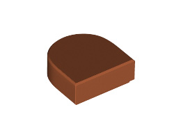 Плоска плочка 1X1, 1/2 кръг: {тъмно оранжев}